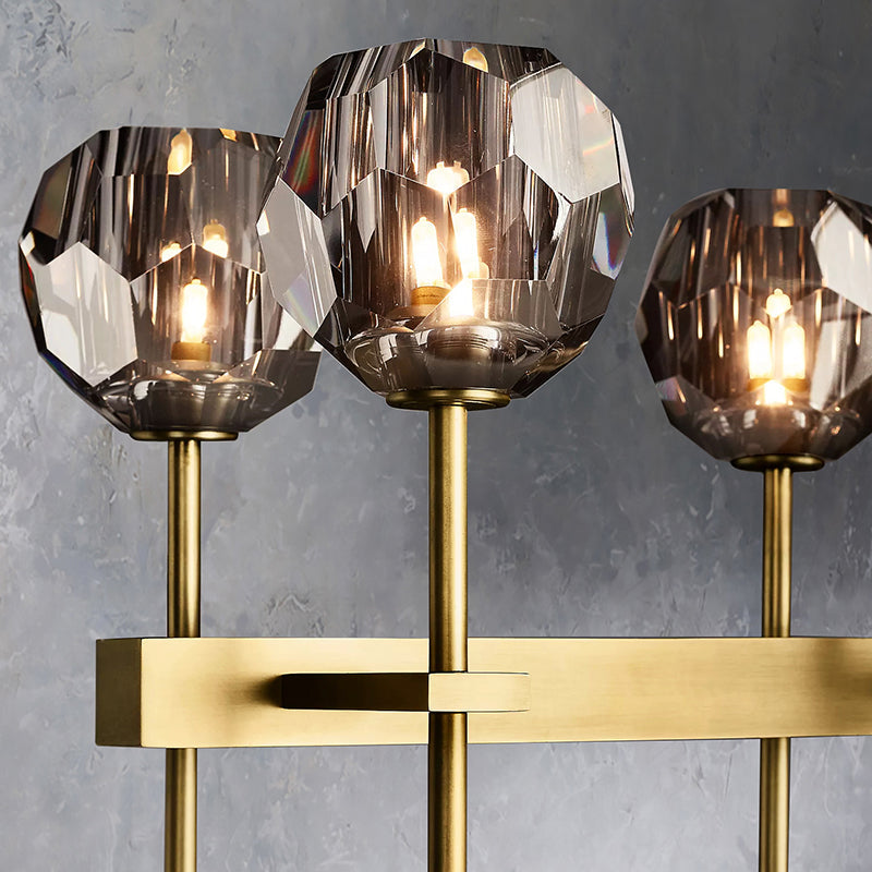 Boule Cristal Double Linear Chandelier 60" - JutuLight