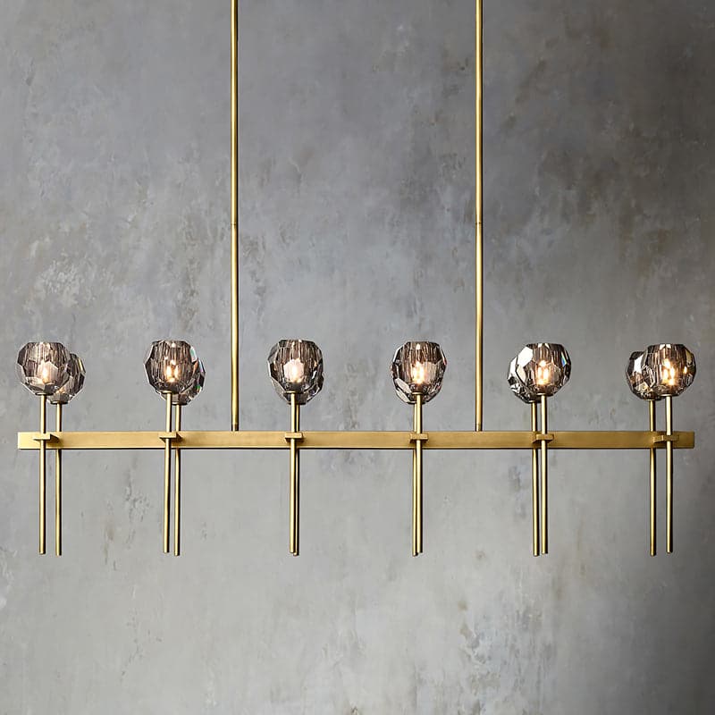 Boule Cristal Double Linear Chandelier 60" - JutuLight