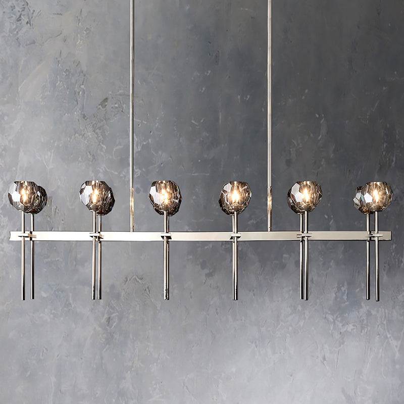 Boule Cristal Double Linear Chandelier 60" - JutuLight