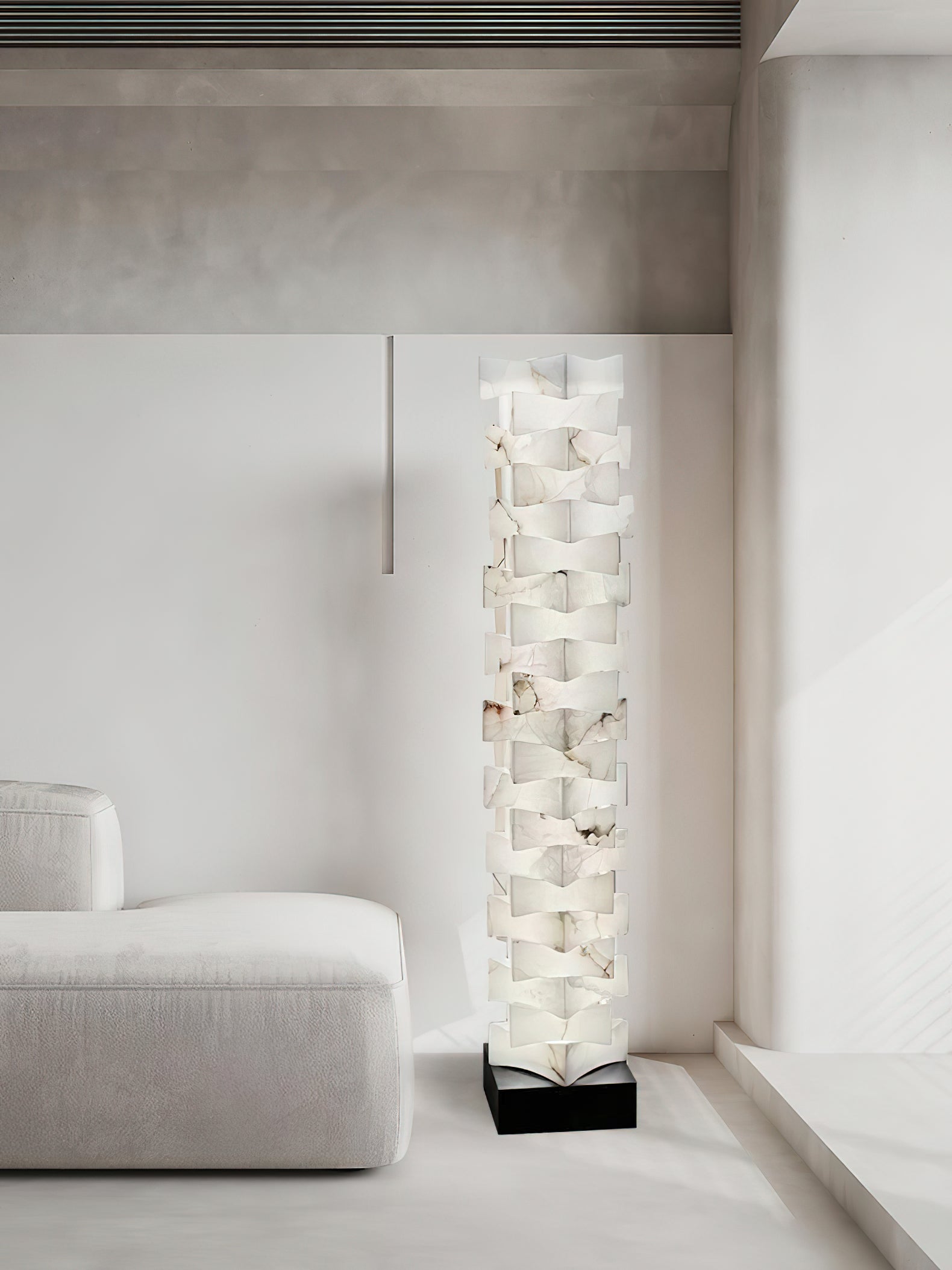 Stacked Alabaster Floor Lamp - JutuLight