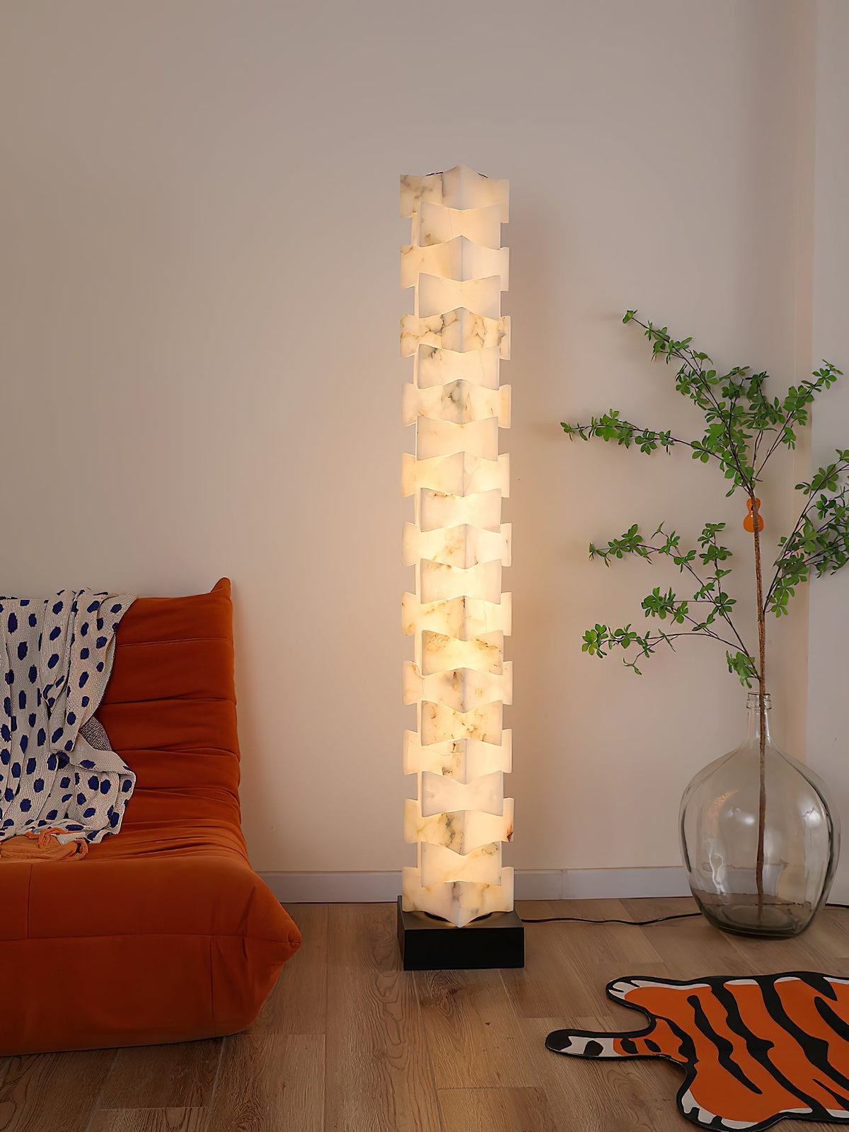 Stacked Alabaster Floor Lamp - JutuLight