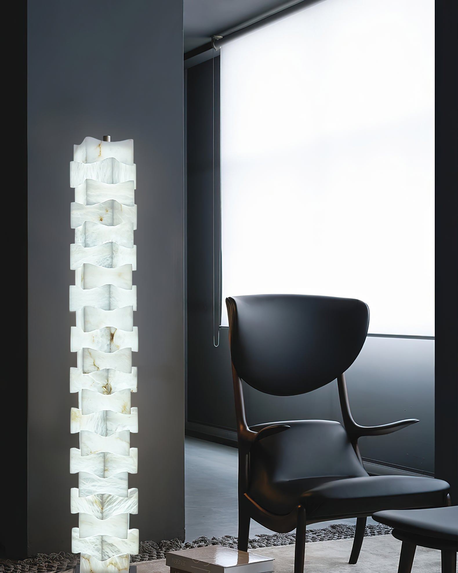 Stacked Alabaster Floor Lamp - JutuLight
