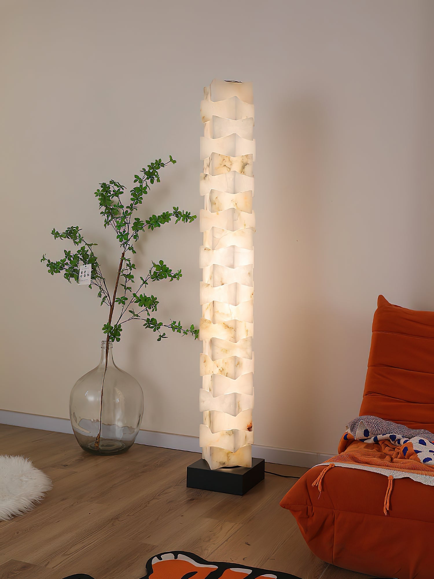 Stacked Alabaster Floor Lamp - JutuLight