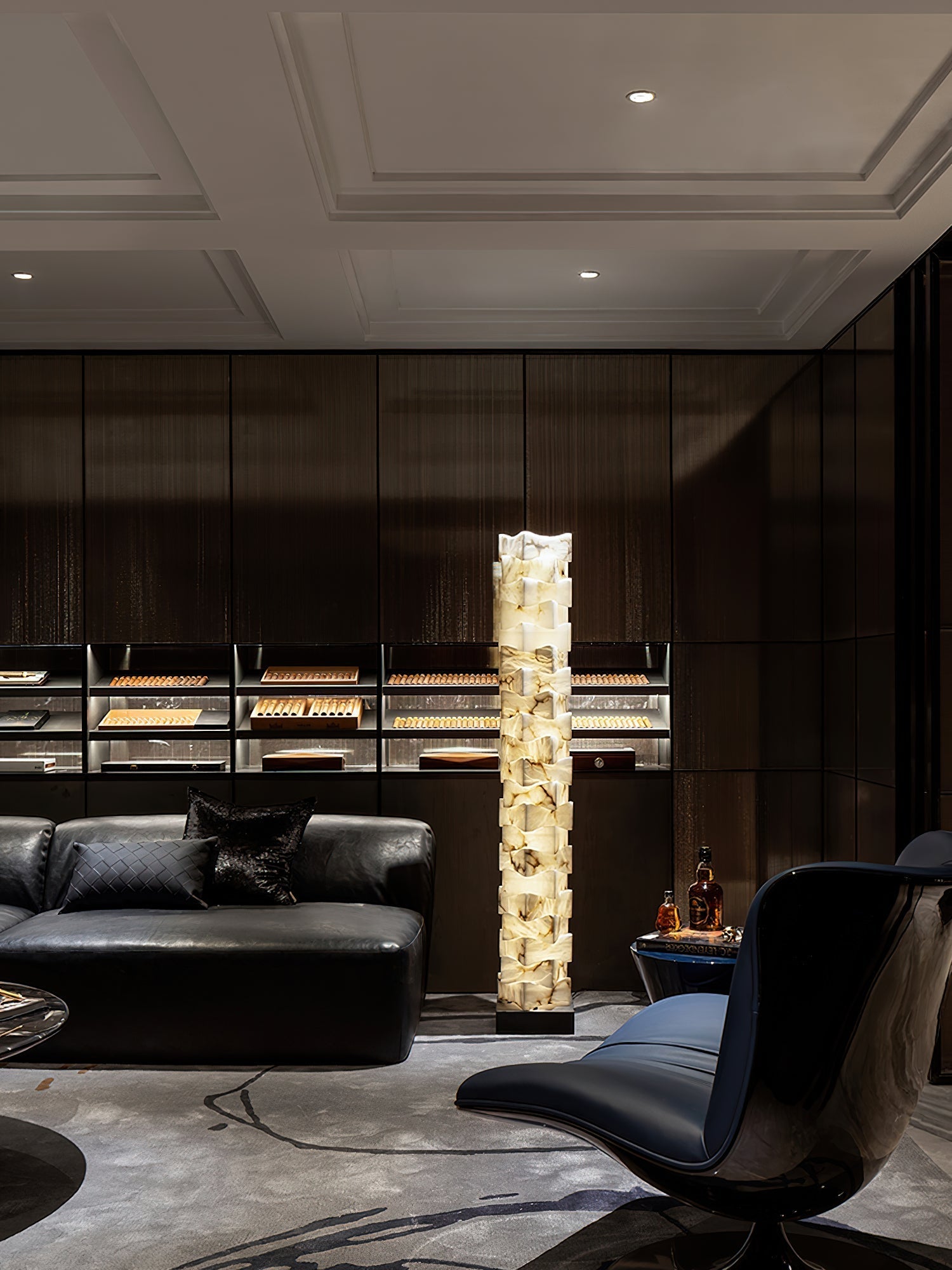 Stacked Alabaster Floor Lamp - JutuLight