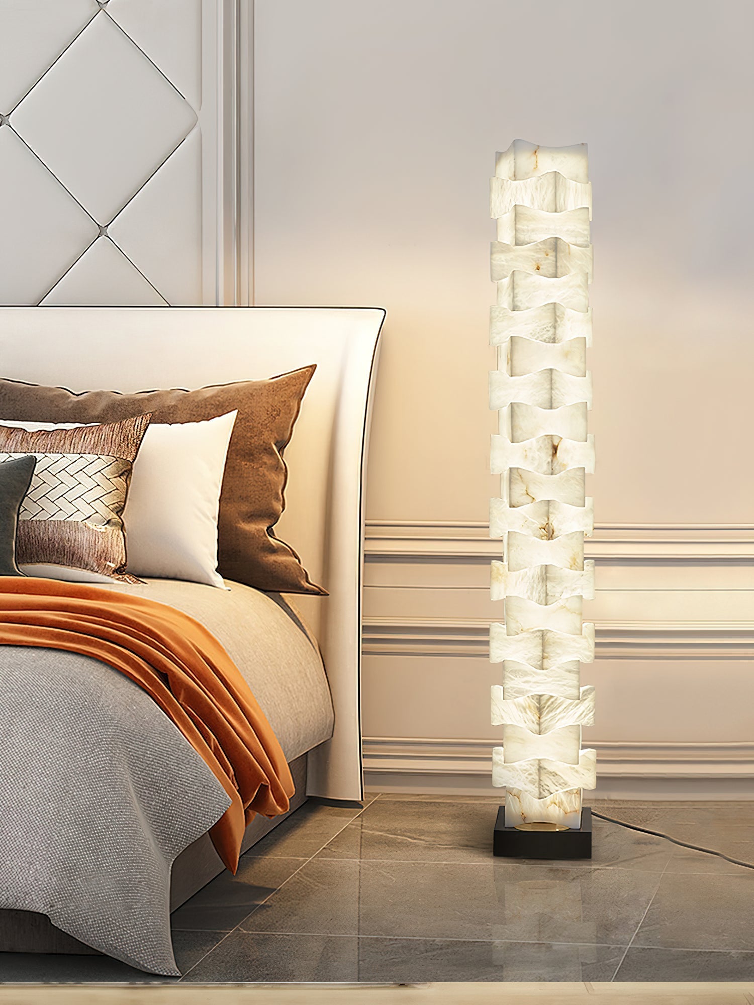 Stacked Alabaster Floor Lamp - JutuLight