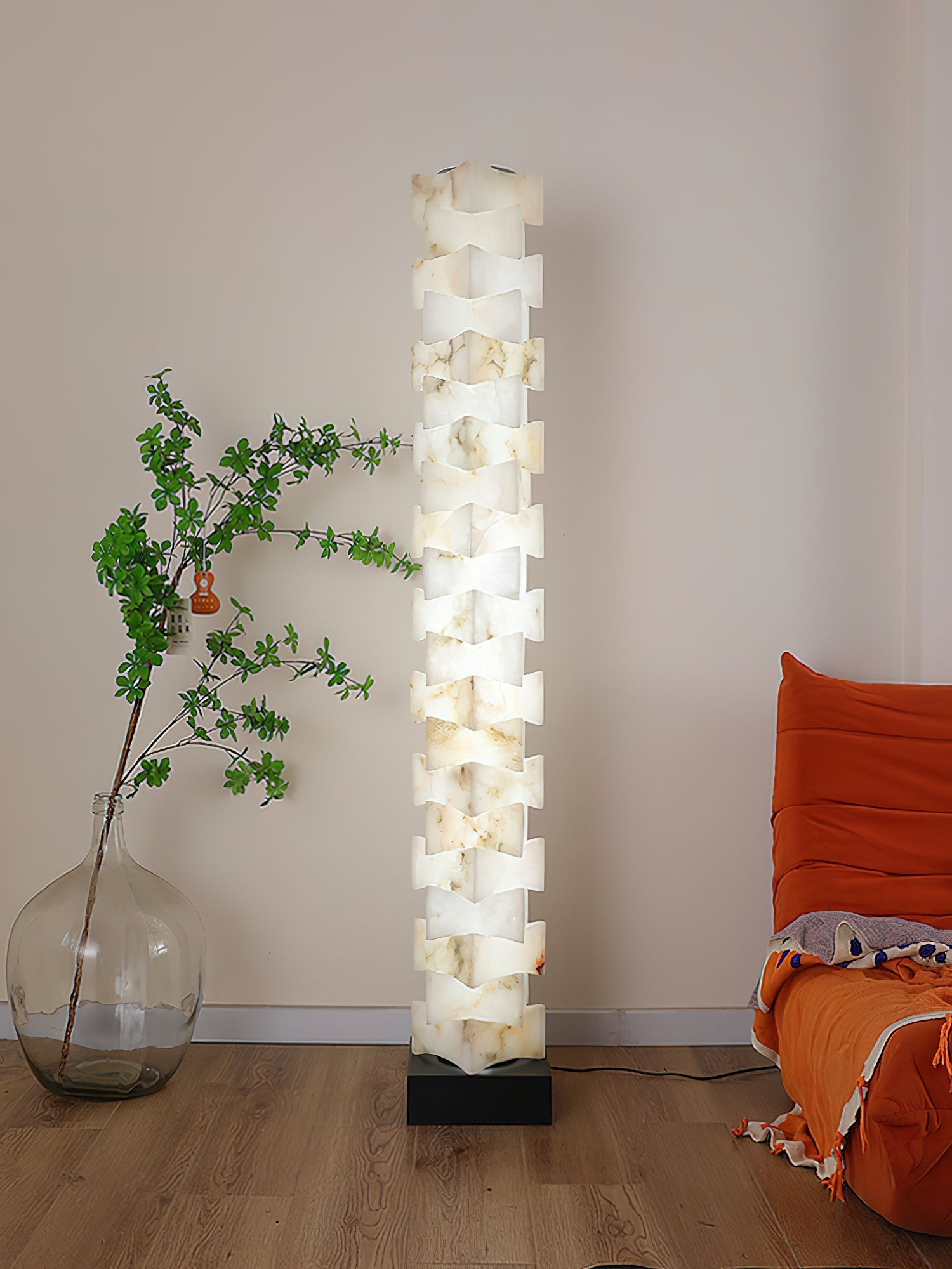 Stacked Alabaster Floor Lamp - JutuLight