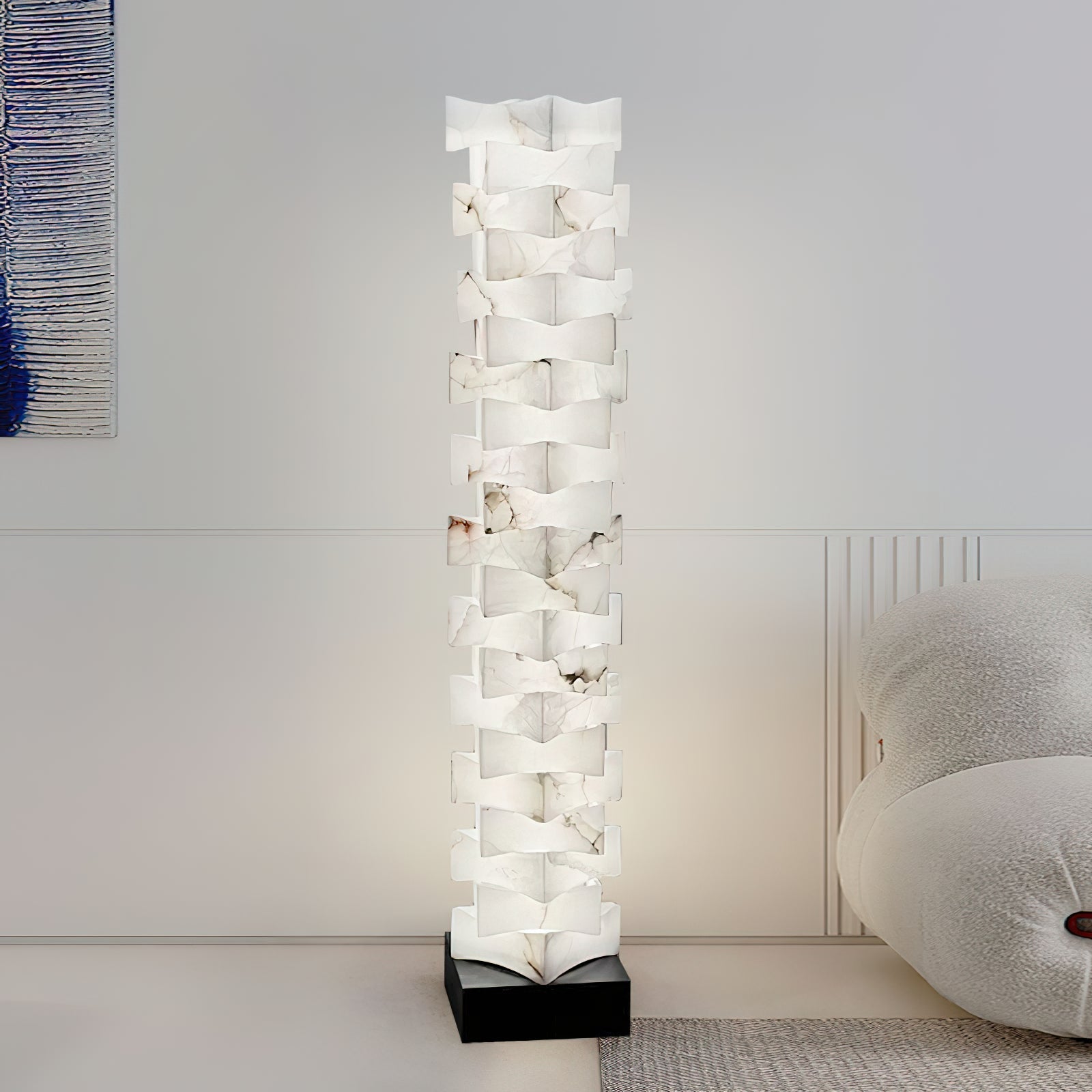 Stacked Alabaster Floor Lamp - JutuLight