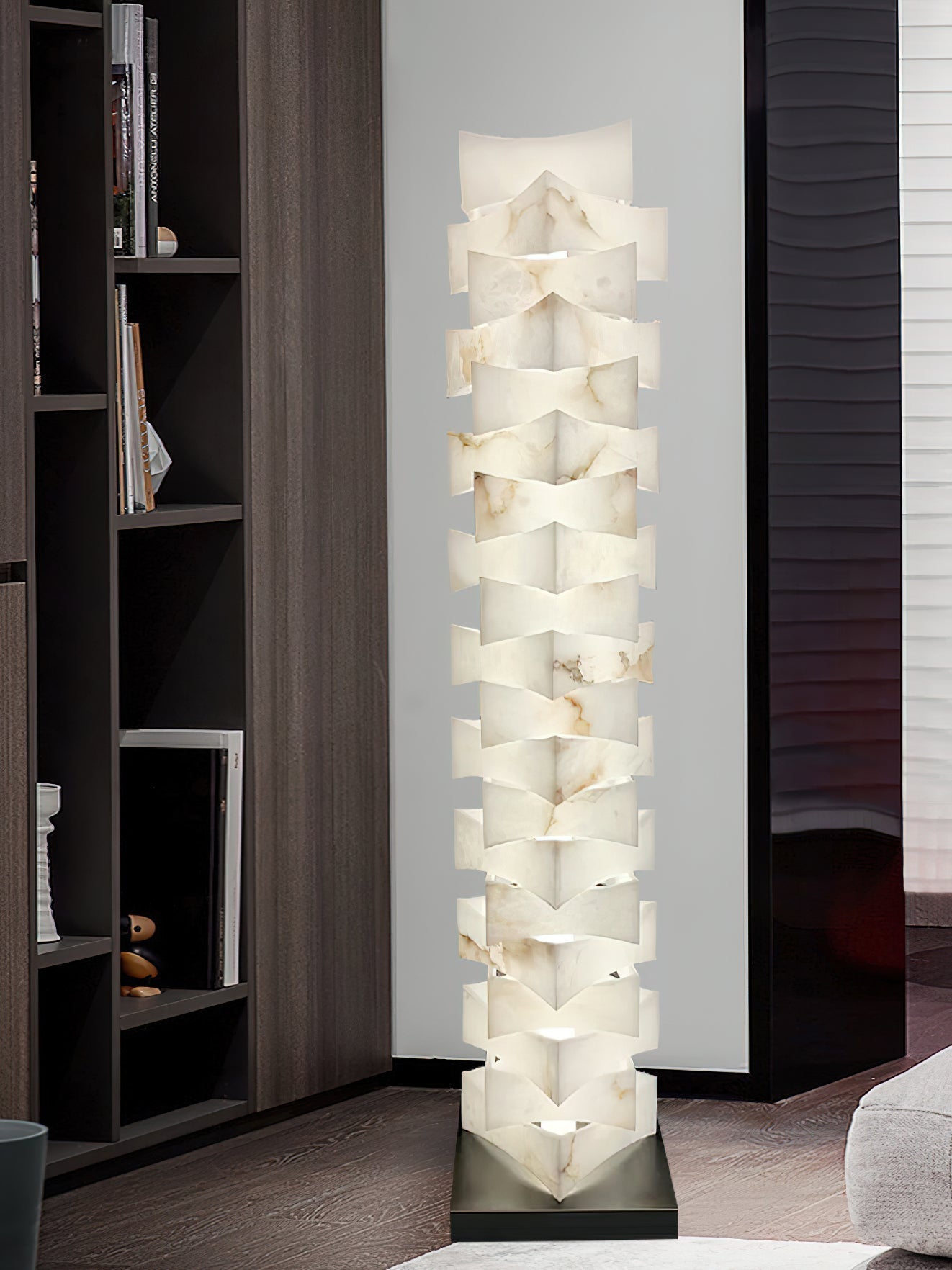Stacked Alabaster Floor Lamp - JutuLight