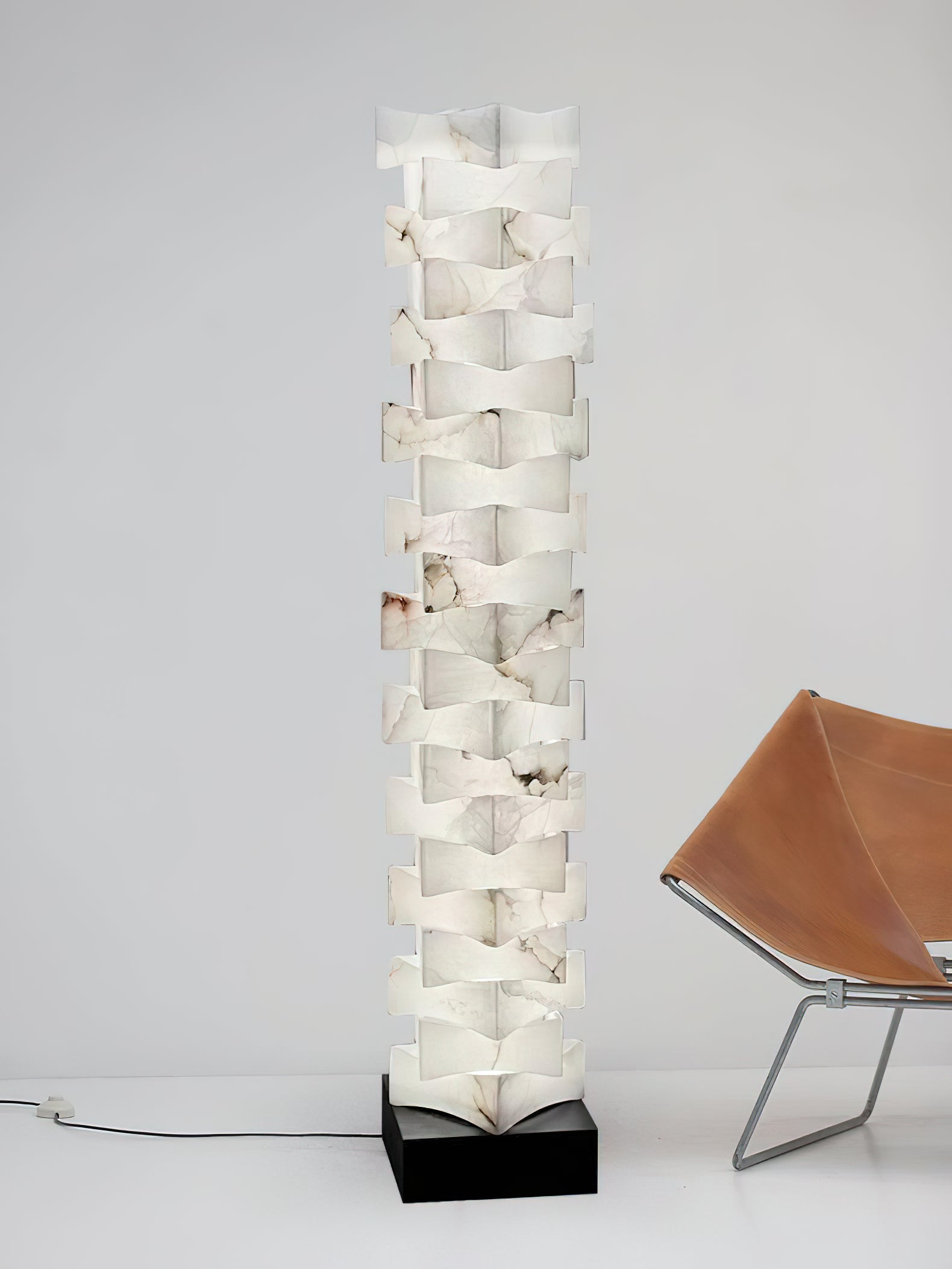 Stacked Alabaster Floor Lamp - JutuLight