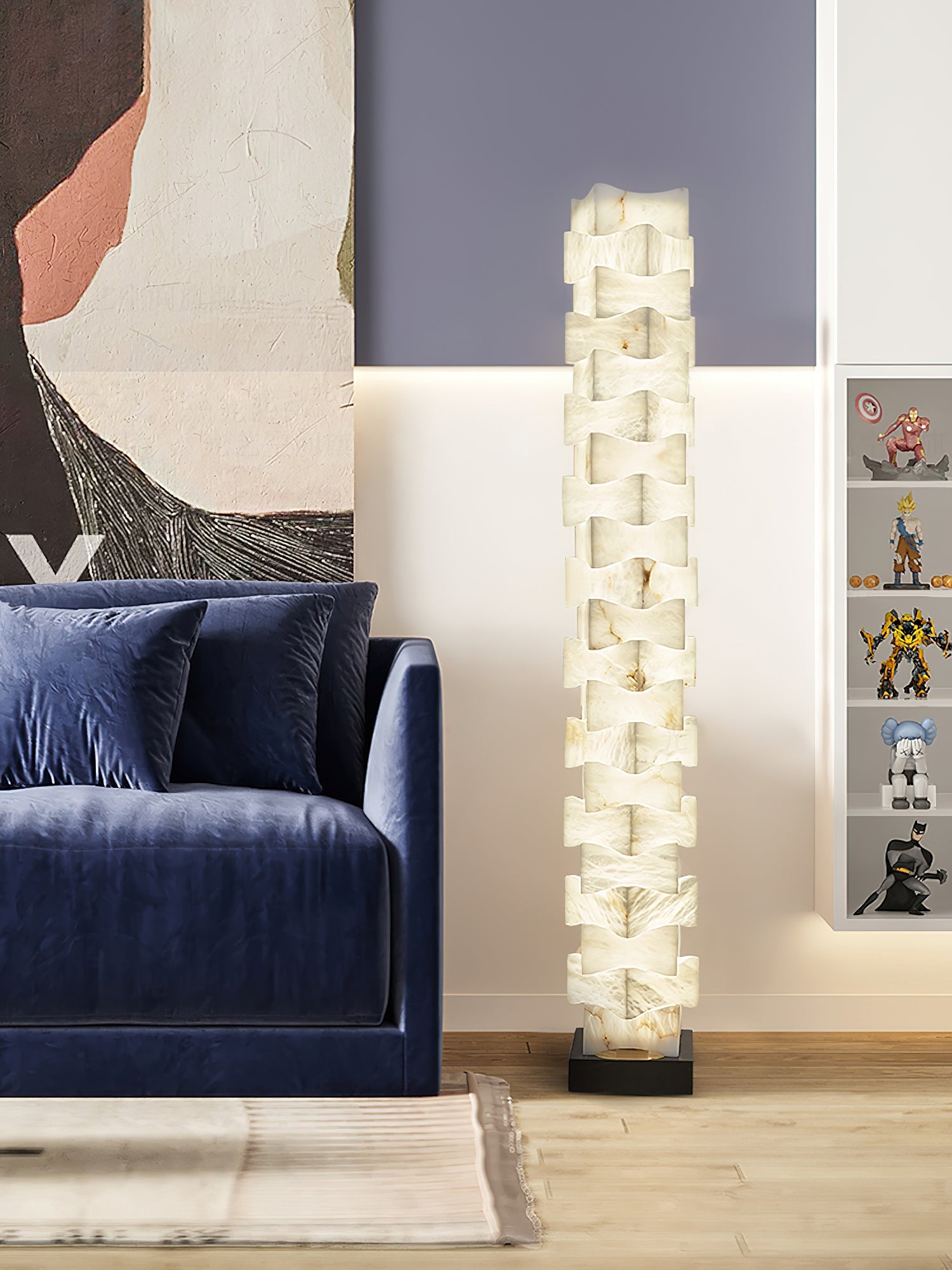 Stacked Alabaster Floor Lamp - JutuLight