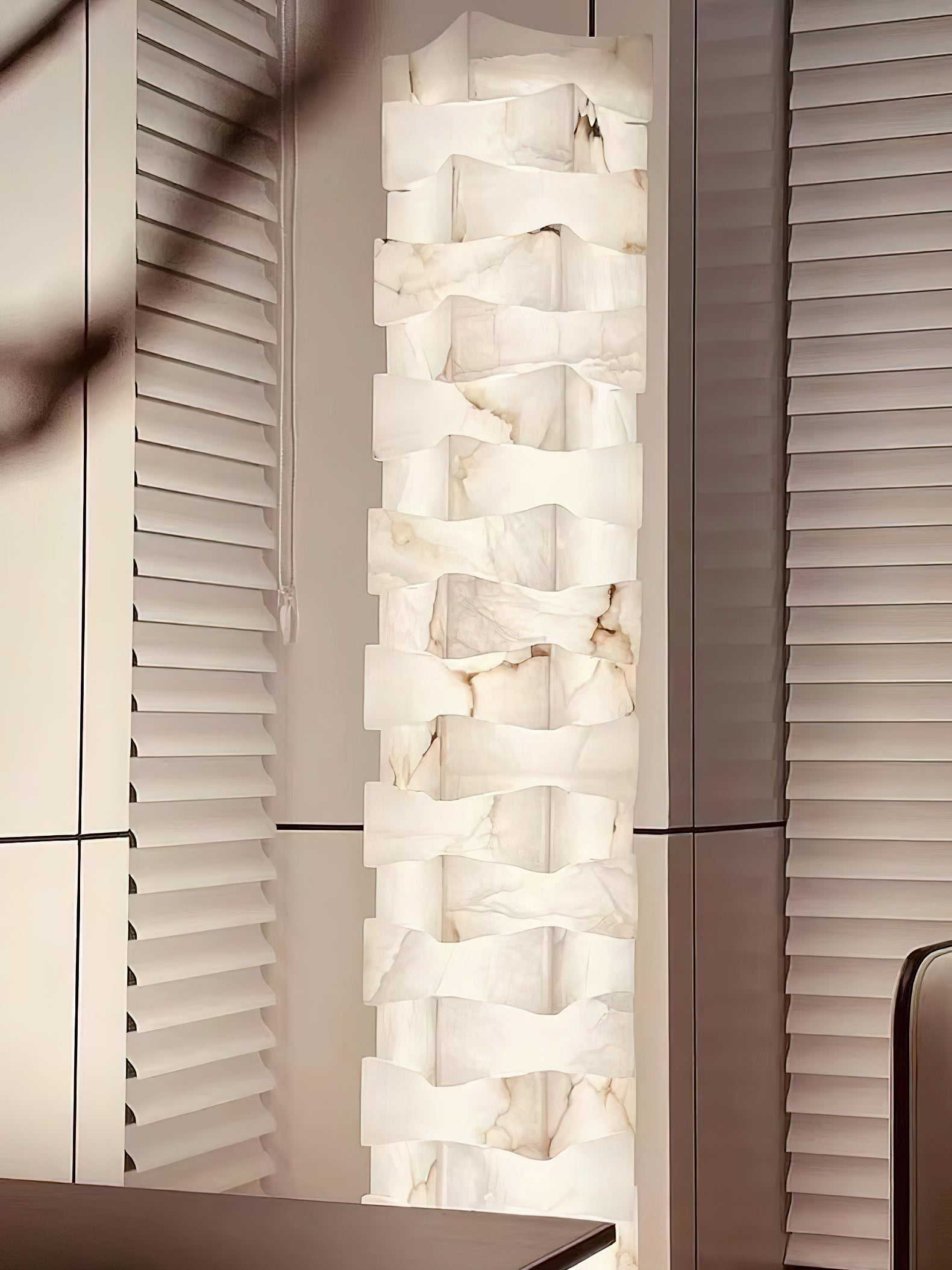 Stacked Alabaster Floor Lamp - JutuLight