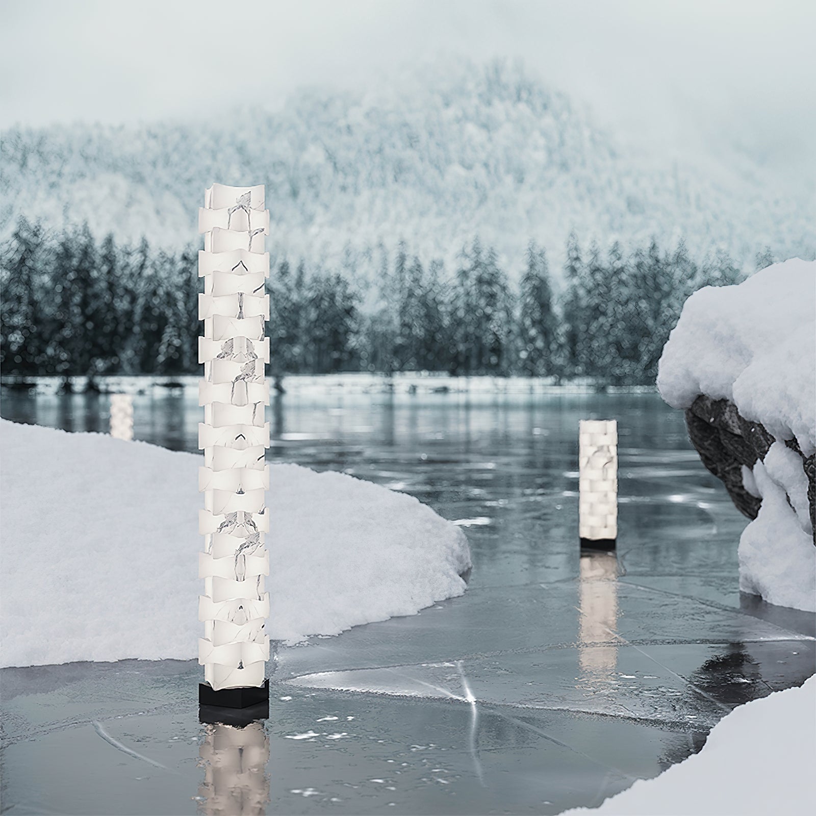 Stacked Alabaster Floor Lamp - JutuLight