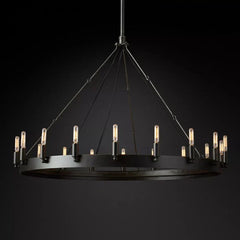 Caminy Vintage Filament Round Chandelier 38" - JutuLight