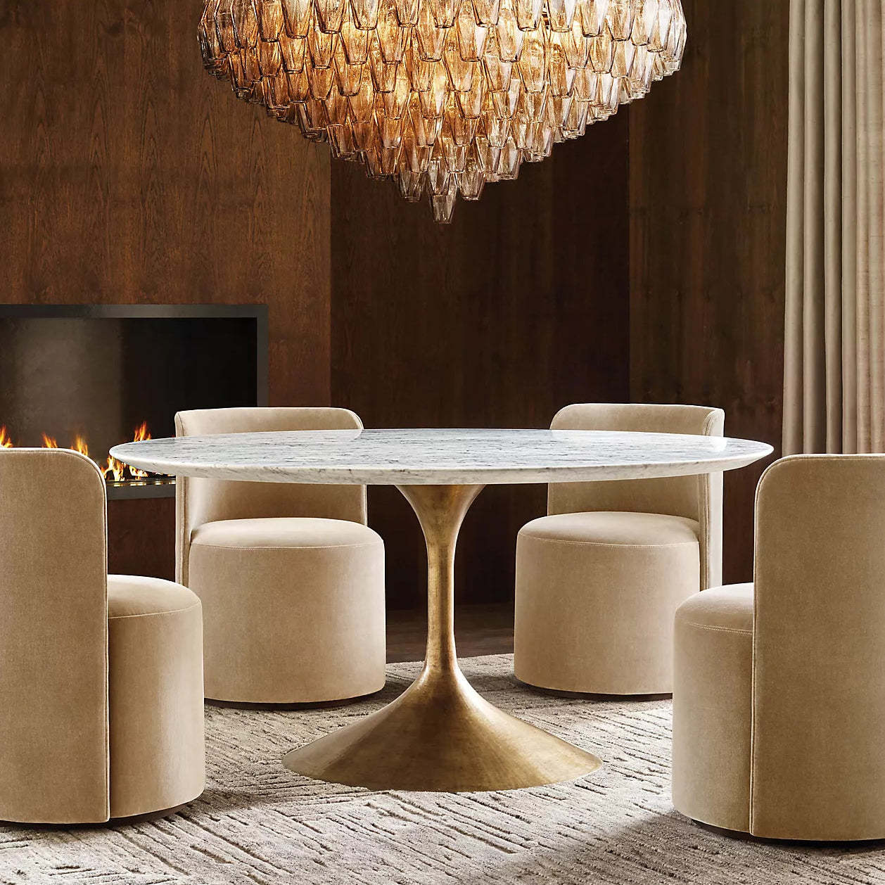 Chiara Glass Multi-Tier Round Chandelier 61" - JutuLight
