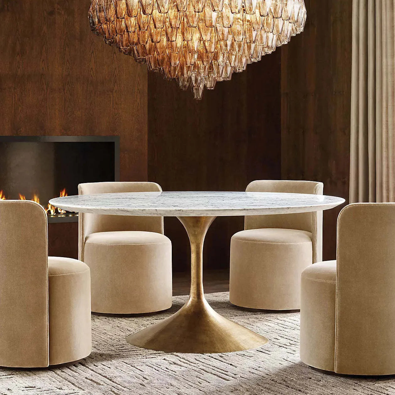 Chiara Glass Multi-Tier Round Chandelier 61" - JutuLight