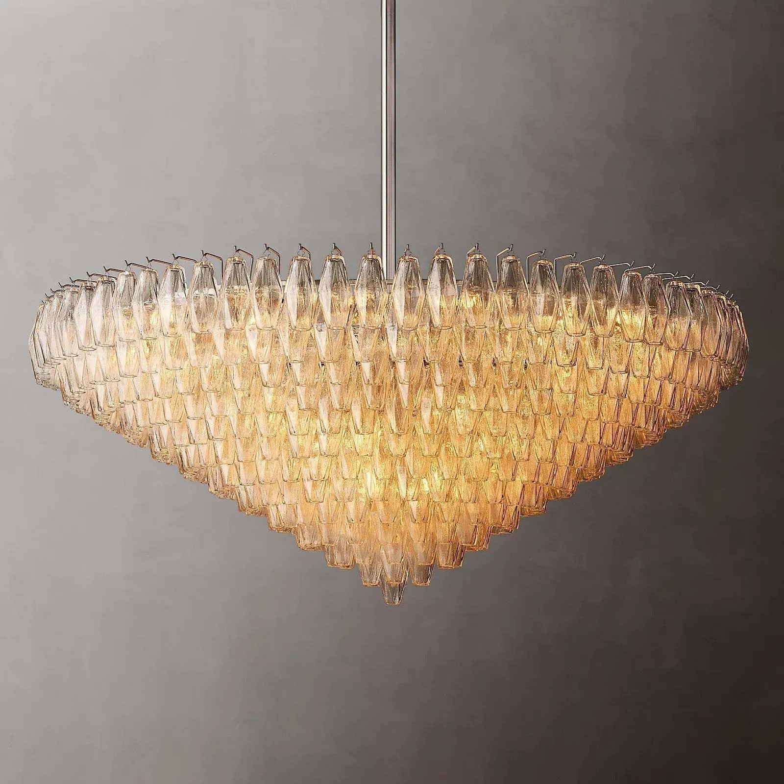 Chiara Glass Multi-Tier Round Chandelier 61" - JutuLight