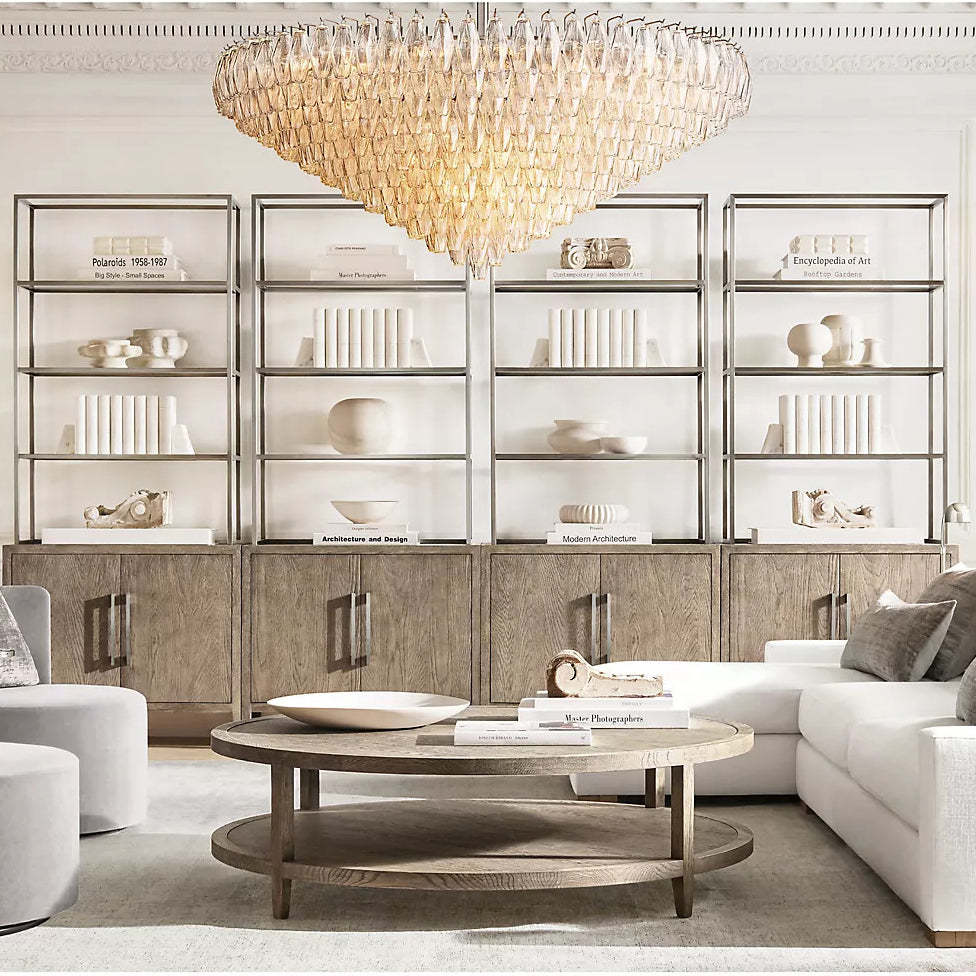 Chiara Glass Multi-Tier Round Chandelier 61" - JutuLight