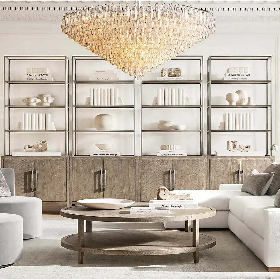 Chiara Glass Multi-Tier Round Chandelier 61" - JutuLight