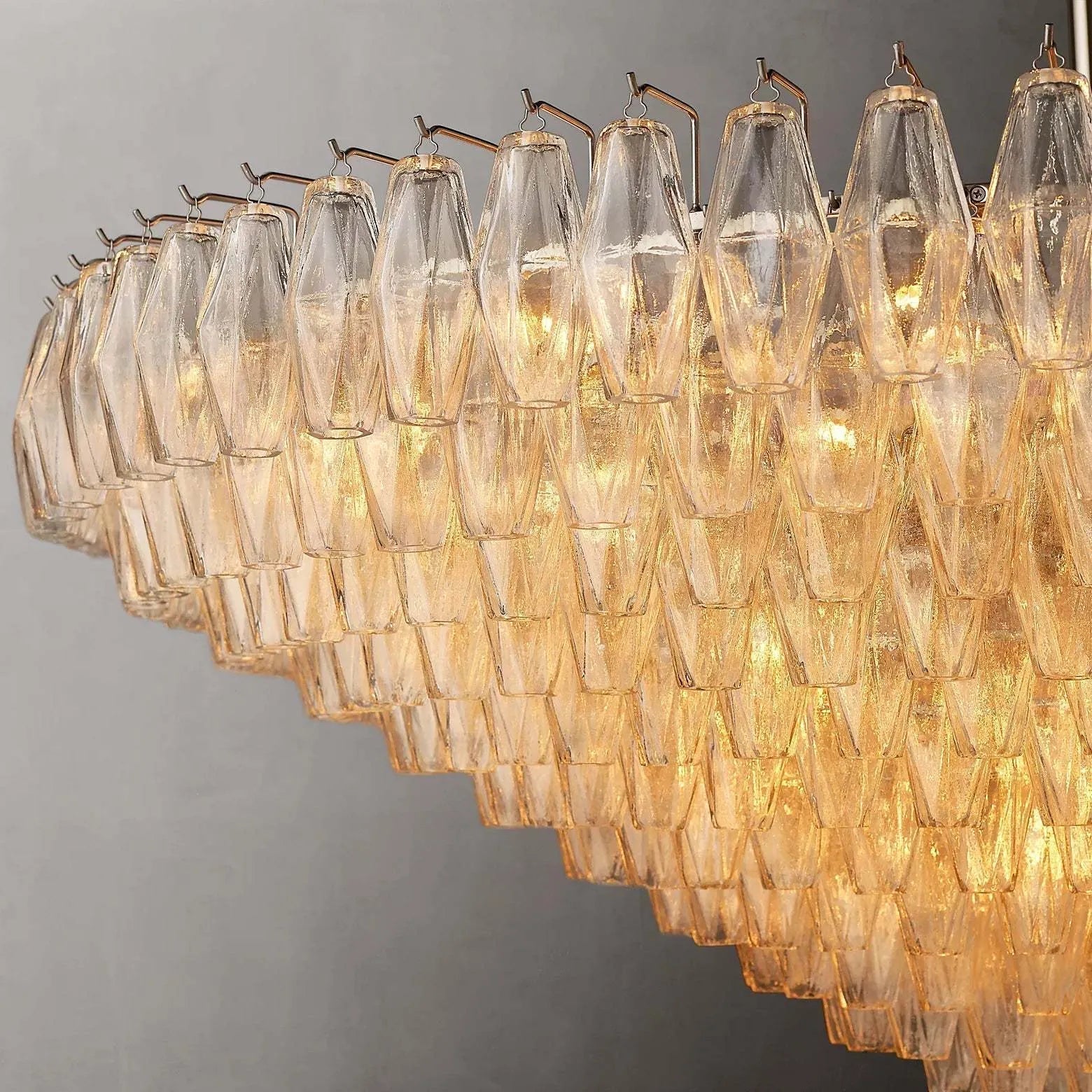 Chiara Glass Multi-Tier Round Chandelier 61" - JutuLight