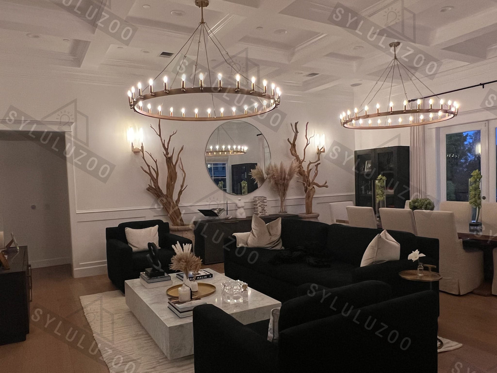 Caminy Vintage Filament Round Chandelier 50" - JutuLight