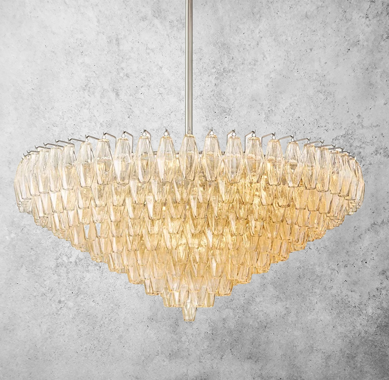 Chiara Glass Multi-Tier Round Chandelier 47" - JutuLight
