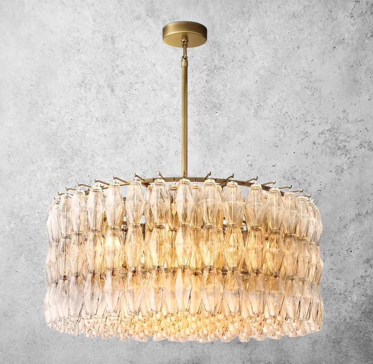 Chiara Glass Round Chandelier 37" - JutuLight