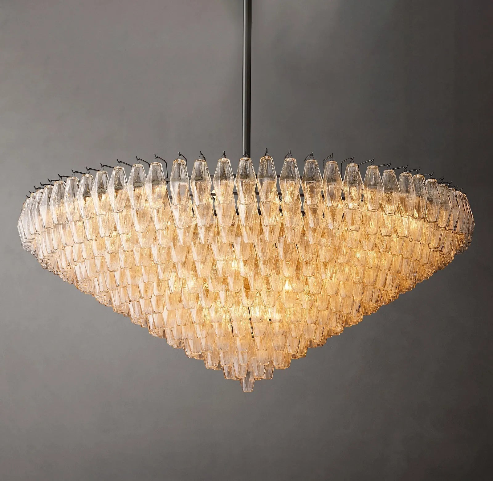 Chiara Glass Multi-Tier Round Chandelier 61" - JutuLight