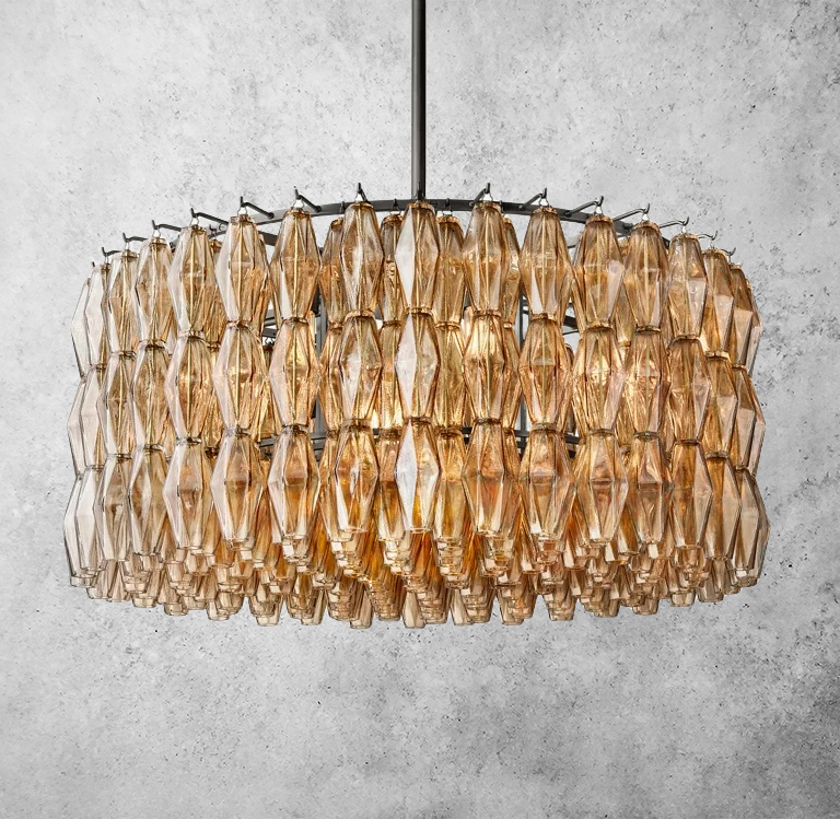 Chiara Glass Round Chandelier 37" - JutuLight