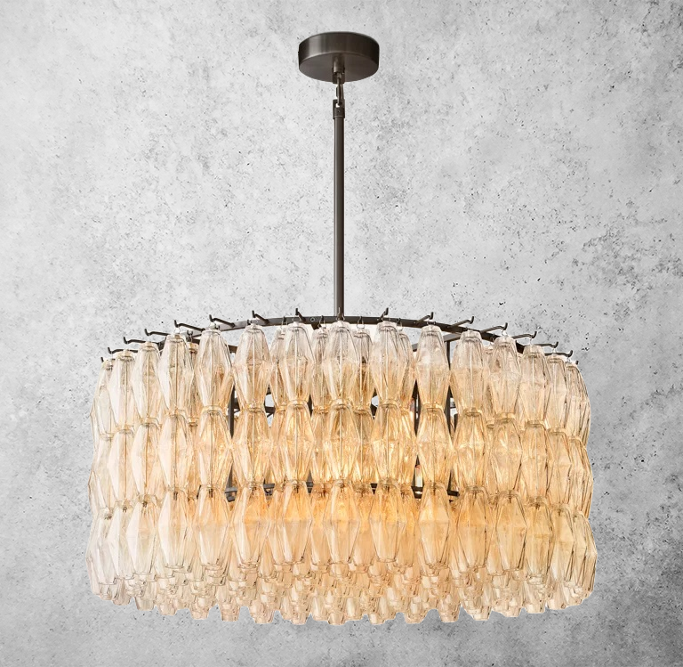 Chiara Glass Round Chandelier 37" - JutuLight