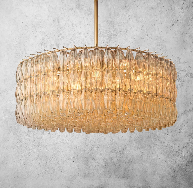 Chiara Glass Round Chandelier 47" - JutuLight
