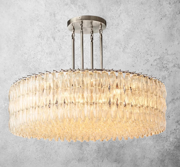 Chiara Glass Round Chandelier 61" - JutuLight