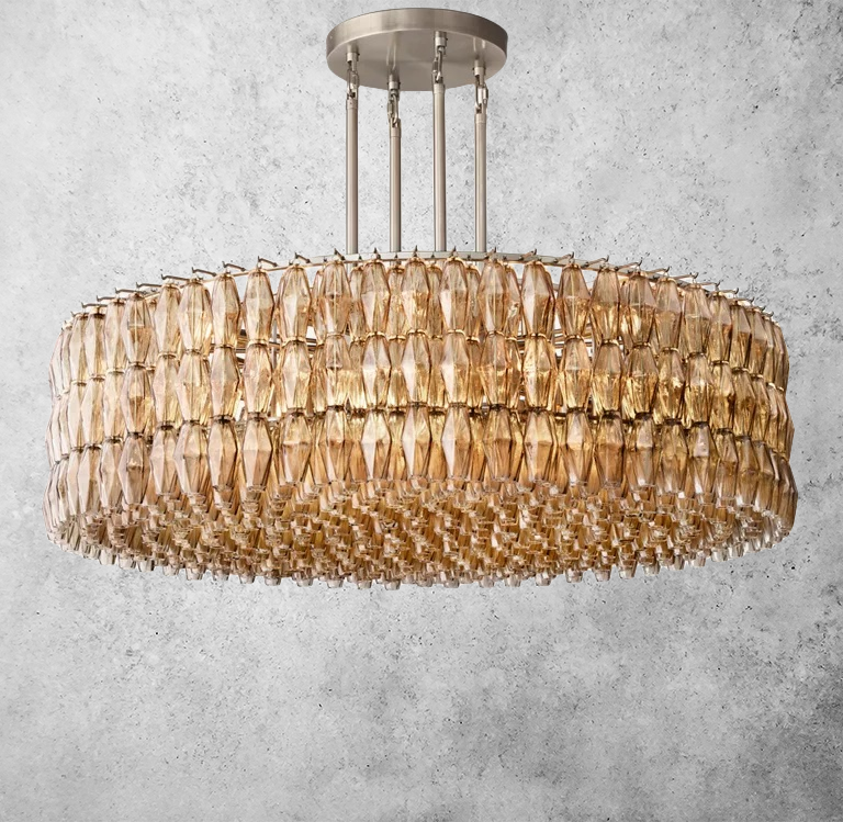 Chiara Glass Round Chandelier 61" - JutuLight