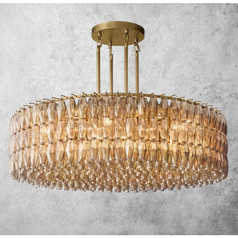 Chiara Glass Round Chandelier 61" - JutuLight