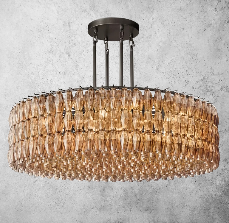 Chiara Glass Round Chandelier 61" - JutuLight