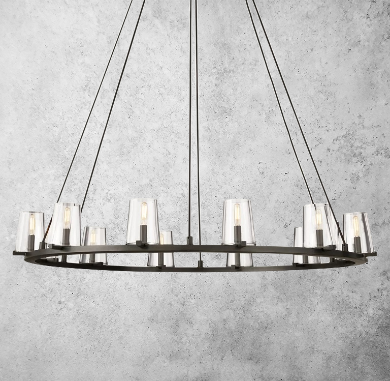 Kuseay Glass Round Chandelier 48" - JutuLight