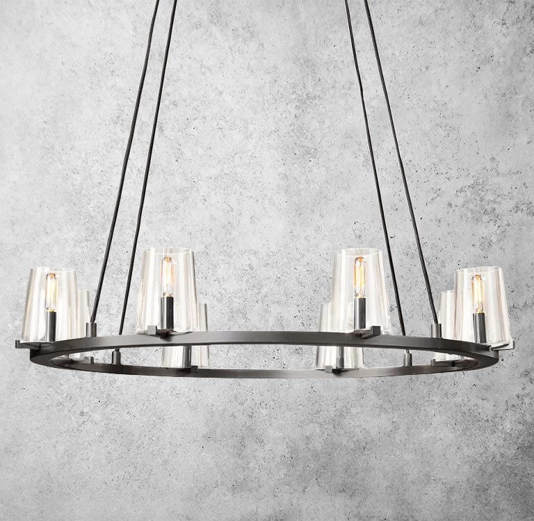 Kuseay Glass Round Chandelier 36" - JutuLight
