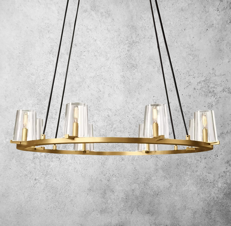 Kuseay Glass Round Chandelier 36" - JutuLight