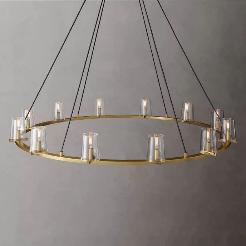 Kuseay Glass Round Chandelier 60" - JutuLight