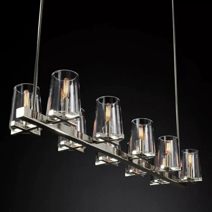 Kuseay Glass Linear Chandelier 60" - JutuLight