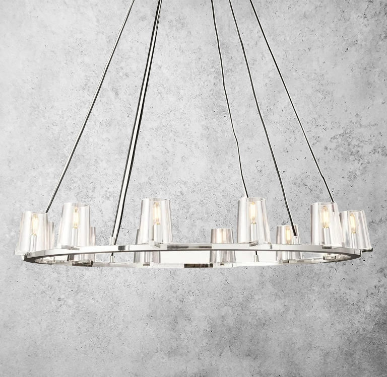 Kuseay Glass Round Chandelier 48" - JutuLight