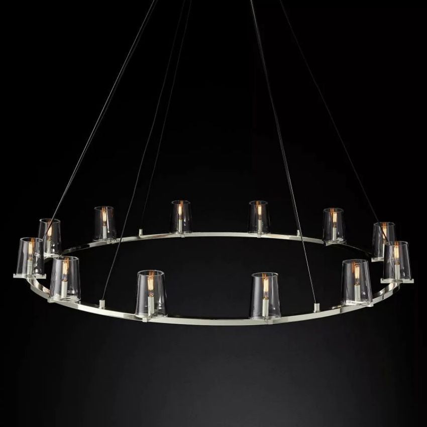 Kuseay Glass Round Chandelier 60" - JutuLight